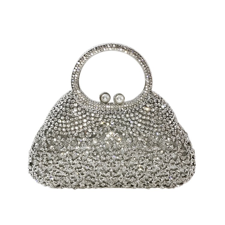 women's Rhinestone bag diamond clutch evening bag metal crystal Dinner dress handmade bag