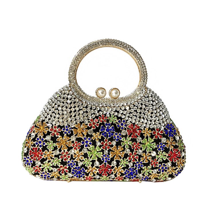 women's Rhinestone bag diamond clutch evening bag metal crystal Dinner dress handmade bag