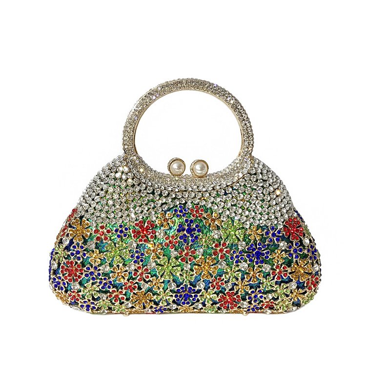 women's Rhinestone bag diamond clutch evening bag metal crystal Dinner dress handmade bag