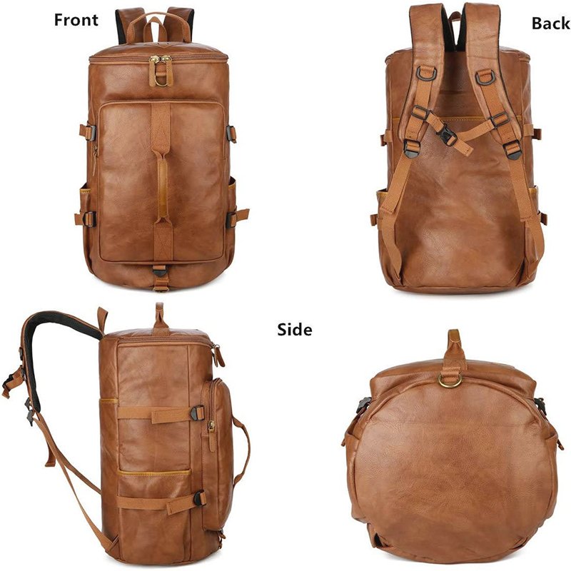 OEM Waterproof Large Carry On Overnight Duffel Bag Women Men Convertible Vintage Leather Travel Duffel Hiking Weekender Bag