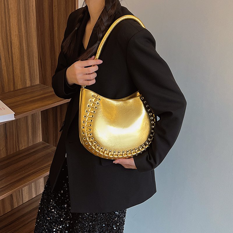 Leftside 2024 Luxury Women Small Shoulder Bags Fashion Evening Party Gold Handbags And Purses Lady Underarm Crossbody Bag