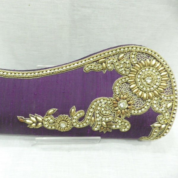 Purple Silk and RHINESTONE EVENING BAG, clutch, shoulder bag