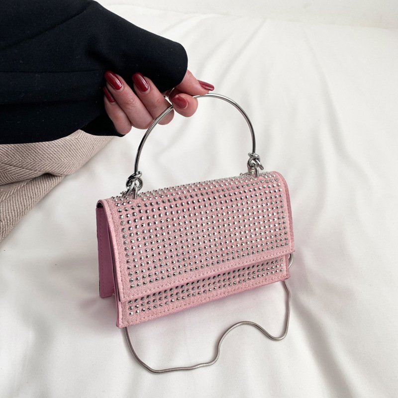 Women Handbags New Fashion 2023 Embroidered Diamond Clutch Bag Exquisite Handmade Pink Evening Dinner Handbags For Women Luxury