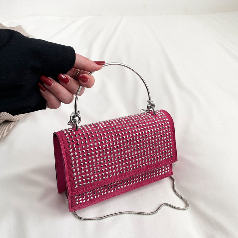 Women Handbags New Fashion 2023 Embroidered Diamond Clutch Bag Exquisite Handmade Pink Evening Dinner Handbags For Women Luxury