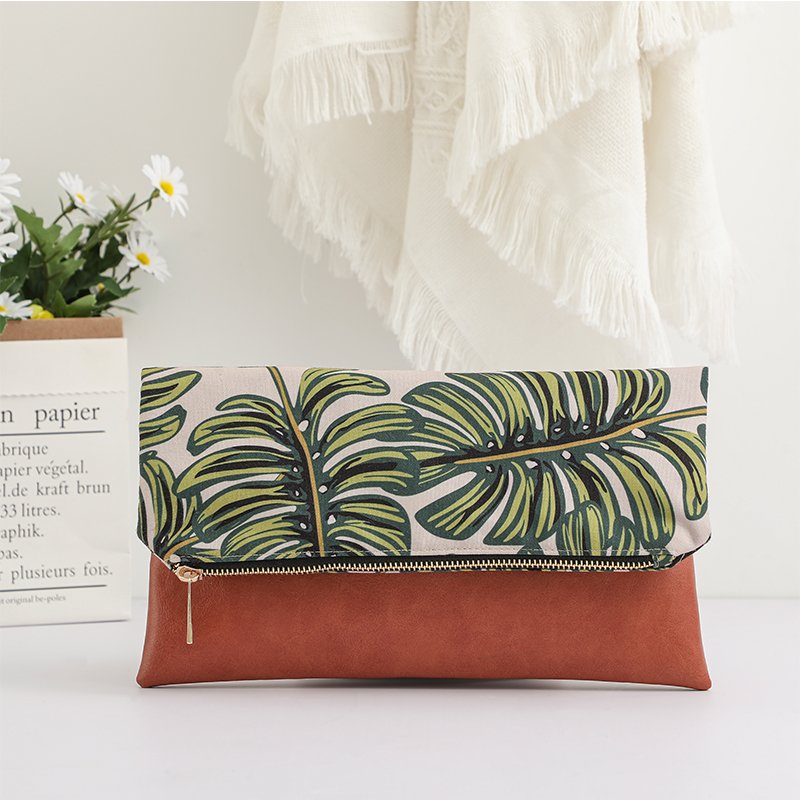 Wholesale Canvas Portable Luxury Customized Handbag Envelope Evening Clutch Bag Woman