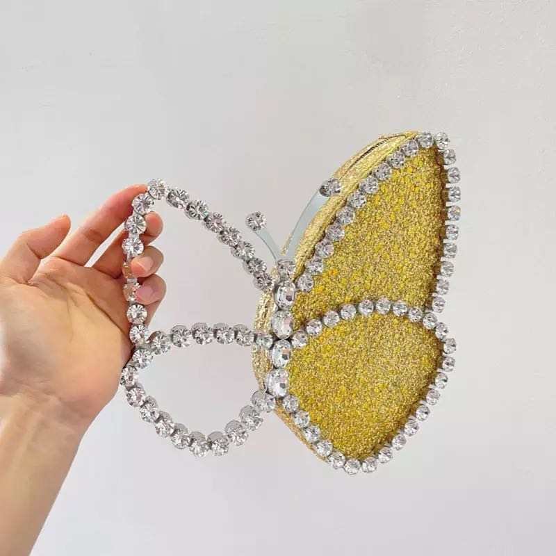 Fashion Luxury Butterfly Clutch Women's Evening Bags Party Wedding Handbags Diamond Messenger Bags
