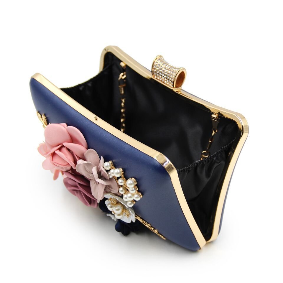 Amazon explosion flower evening bags high-grade diamonds evening dress clutch bag ladies beads embroidered bags
