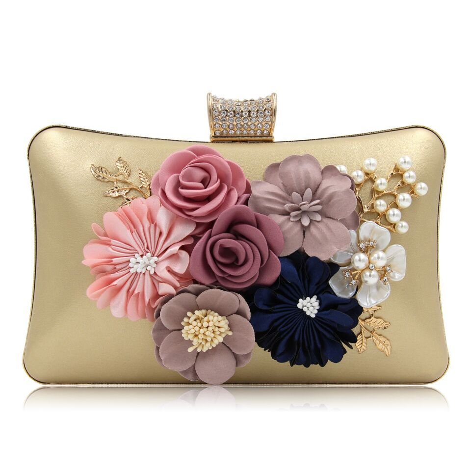 Amazon explosion flower evening bags high-grade diamonds evening dress clutch bag ladies beads embroidered bags
