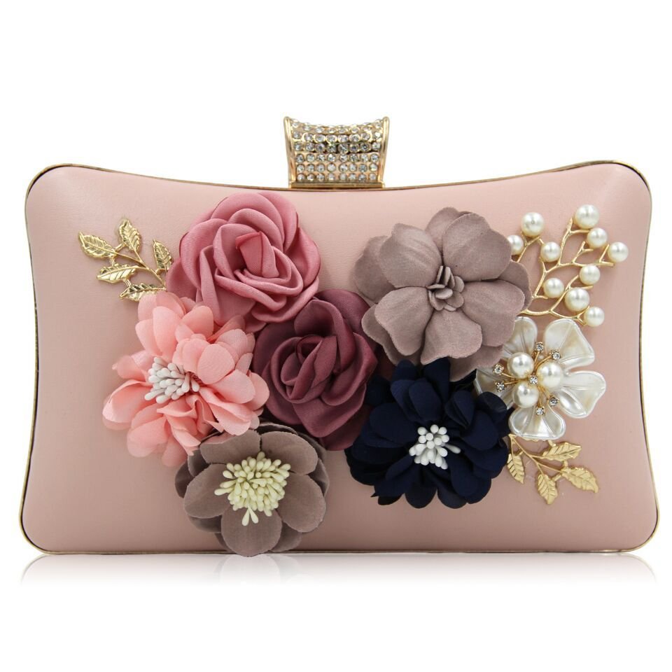 Amazon explosion flower evening bags high-grade diamonds evening dress clutch bag ladies beads embroidered bags