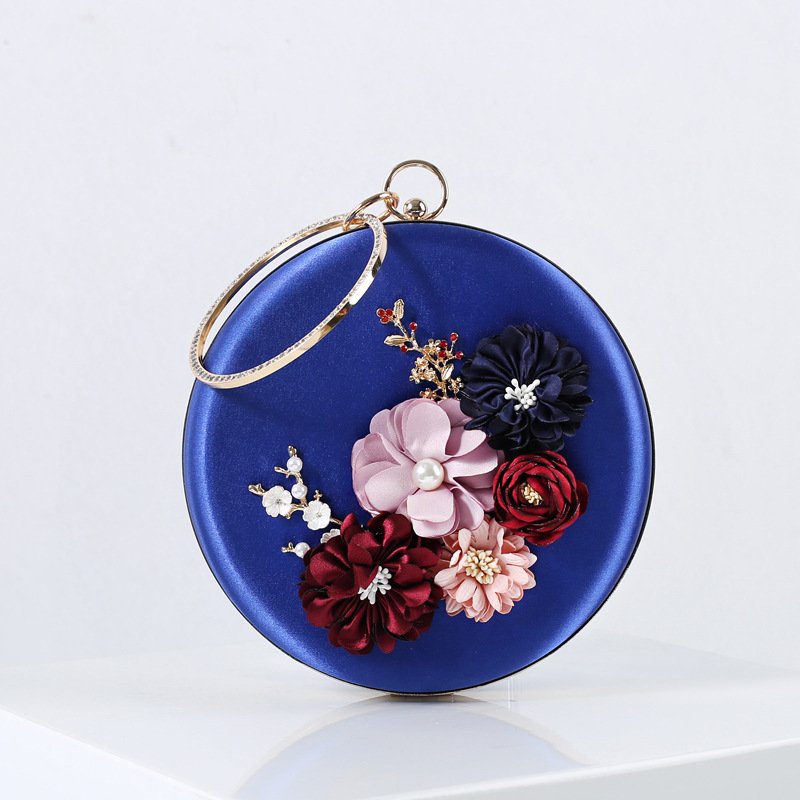 New Arrival Luxury Round Small Dress Banquet Bag Flower Dress Crossbody Chain Clutch Evening Bag For Women