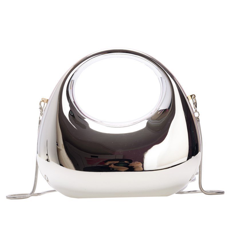 Fashion Acrylic Evening Clutch Purse Women Moon Shape Bag Transparent Evening Bag Unique Top handle Handbag