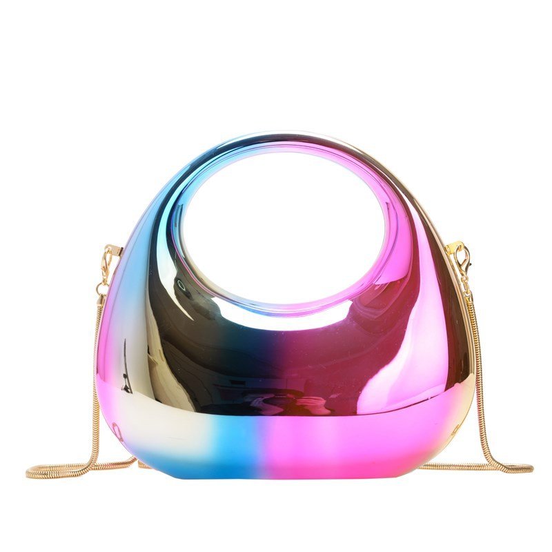 Fashion Acrylic Evening Clutch Purse Women Moon Shape Bag Transparent Evening Bag Unique Top handle Handbag