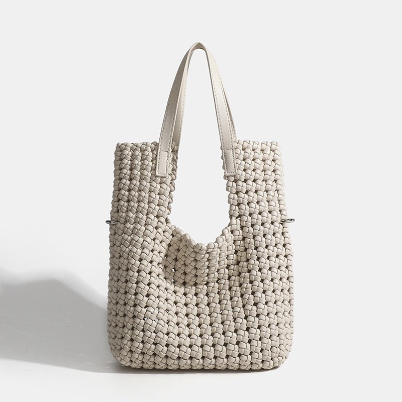2024 New Style Fashion Wholesale Beach Bag Nylon Woven Tote Bag Hand Make Weave Bag Handmade Nylon Tote