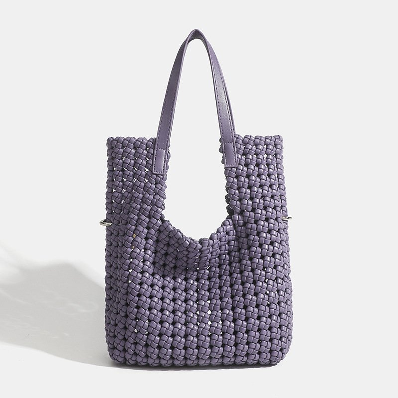 2024 New Style Fashion Wholesale Beach Bag Nylon Woven Tote Bag Hand Make Weave Bag Handmade Nylon Tote