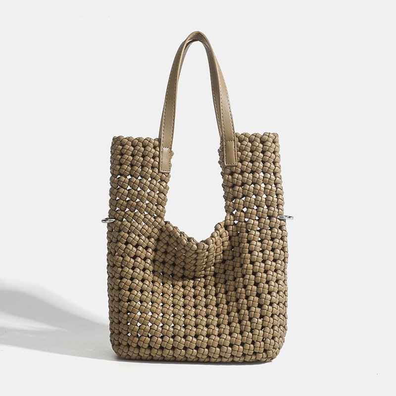 2024 New Style Fashion Wholesale Beach Bag Nylon Woven Tote Bag Hand Make Weave Bag Handmade Nylon Tote