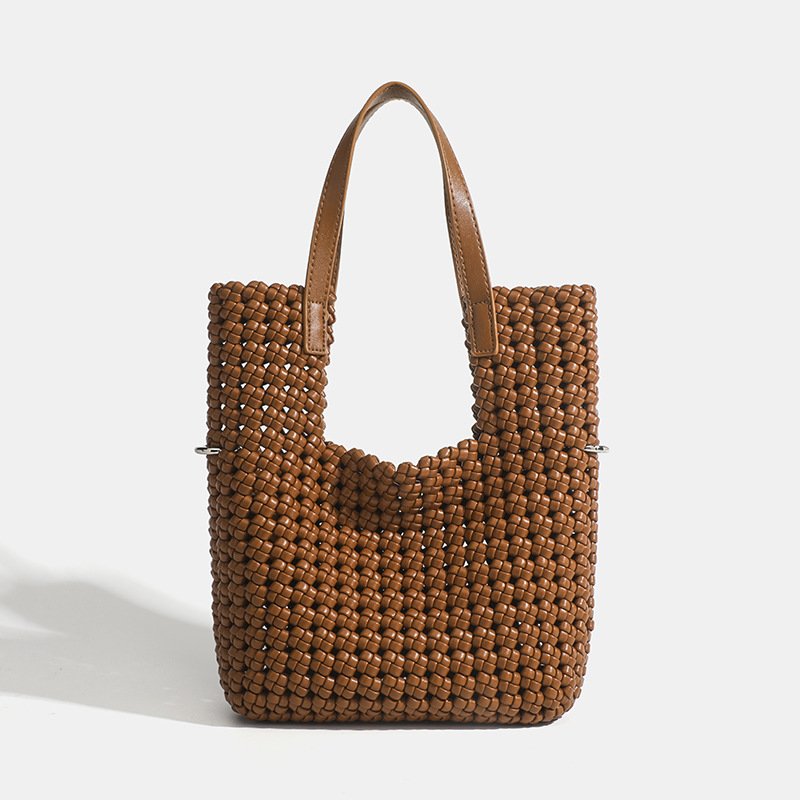 2024 New Style Fashion Wholesale Beach Bag Nylon Woven Tote Bag Hand Make Weave Bag Handmade Nylon Tote