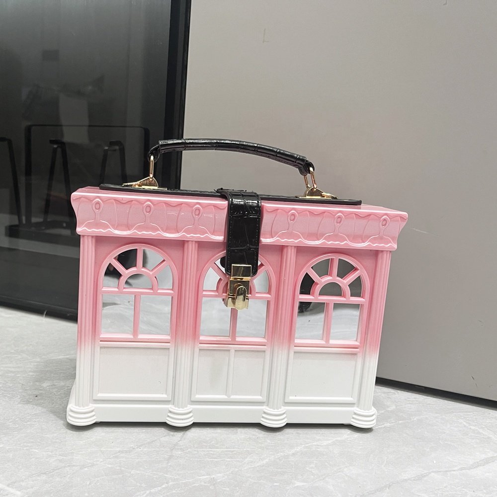 New Luxury Designer Purses and Handbags Funny House Shape Shoulder and Clutch Evening Bag for Fashionable Parties