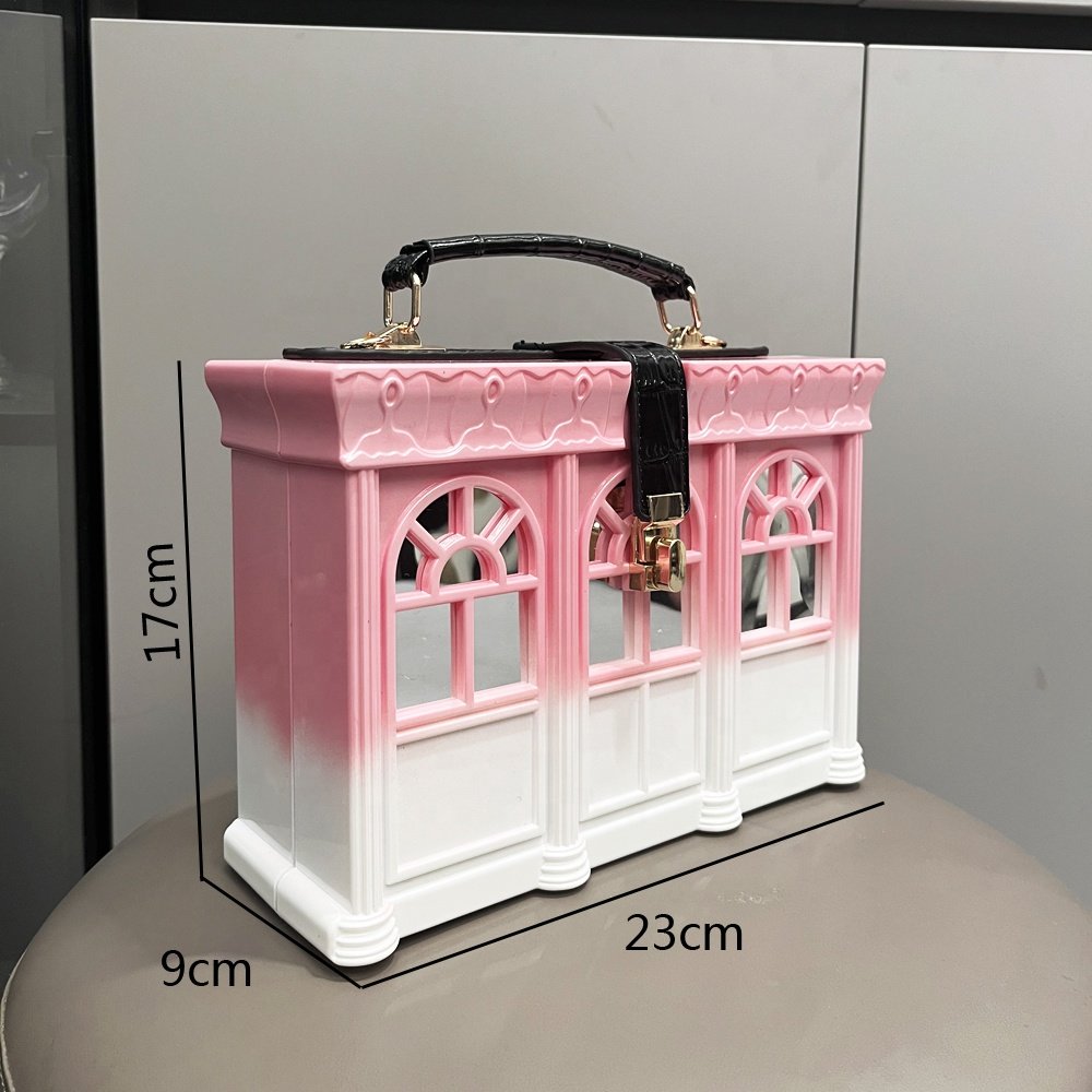New Luxury Designer Purses and Handbags Funny House Shape Shoulder and Clutch Evening Bag for Fashionable Parties