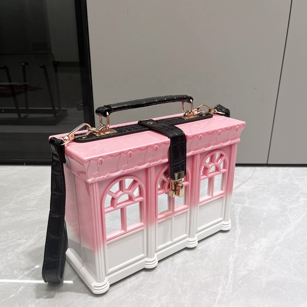 New Luxury Designer Purses and Handbags Funny House Shape Shoulder and Clutch Evening Bag for Fashionable Parties