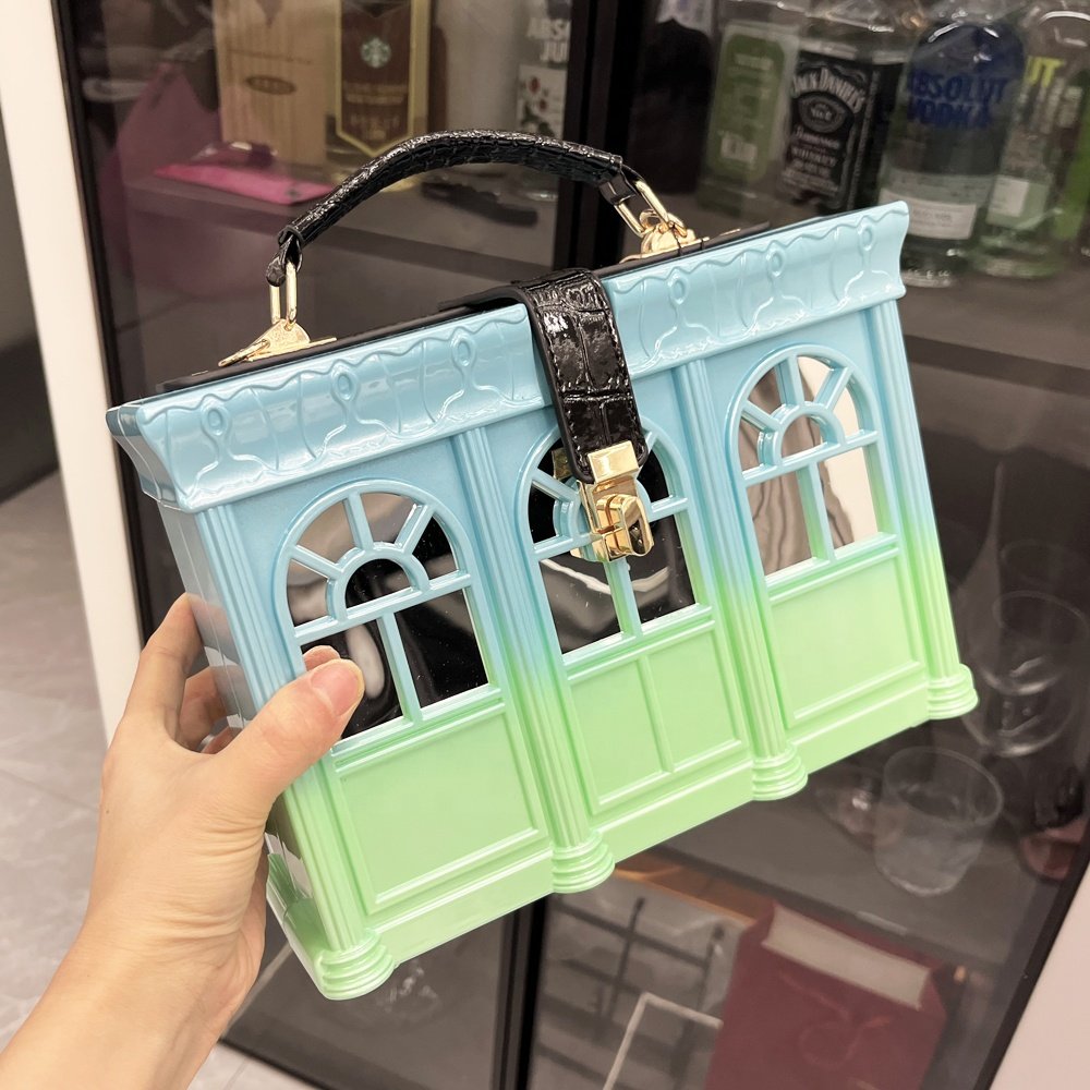 New Luxury Designer Purses and Handbags Funny House Shape Shoulder and Clutch Evening Bag for Fashionable Parties