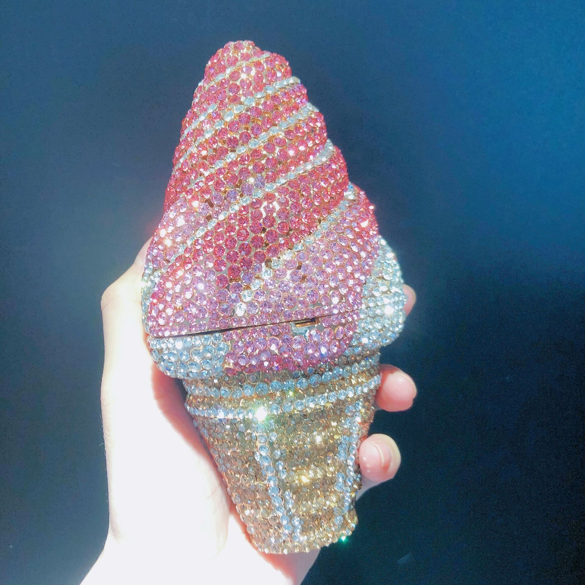 Luxury Handbag Party Women Rhinestone Ice Cream Clutch Crystal Purse Evening Bags For Ladies