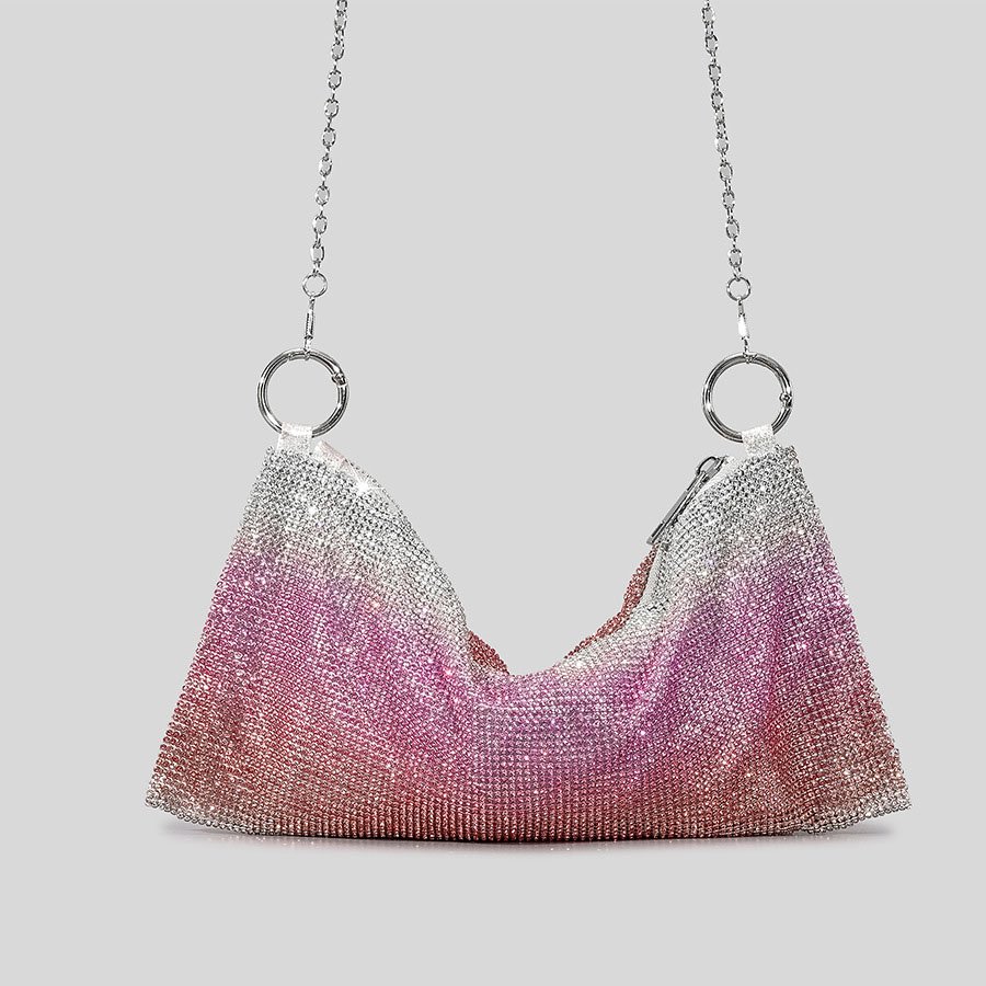 Fashion Women Rhinestone Shoulder Bags Crystal Mesh Crossbody Glitter Evening Party Handbags
