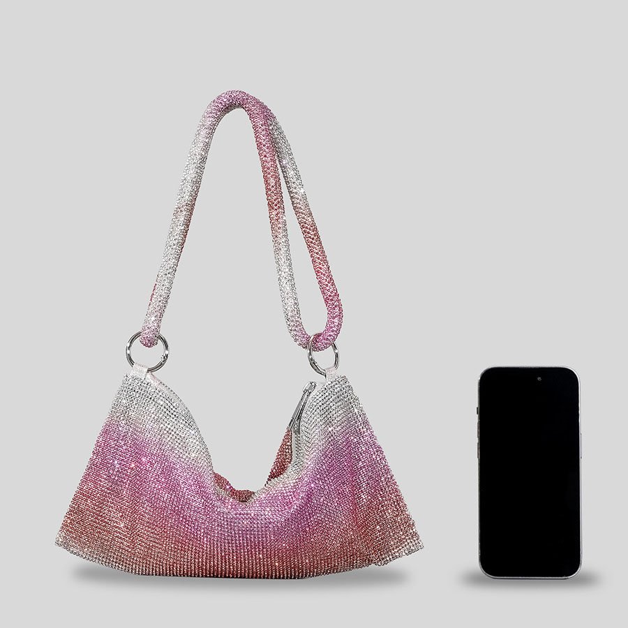 Fashion Women Rhinestone Shoulder Bags Crystal Mesh Crossbody Glitter Evening Party Handbags