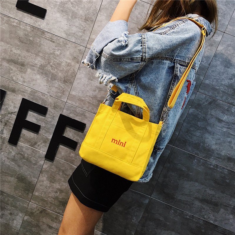 Wholesale new high quality canvas handbag fashion plain pink women crossbody bags for girls