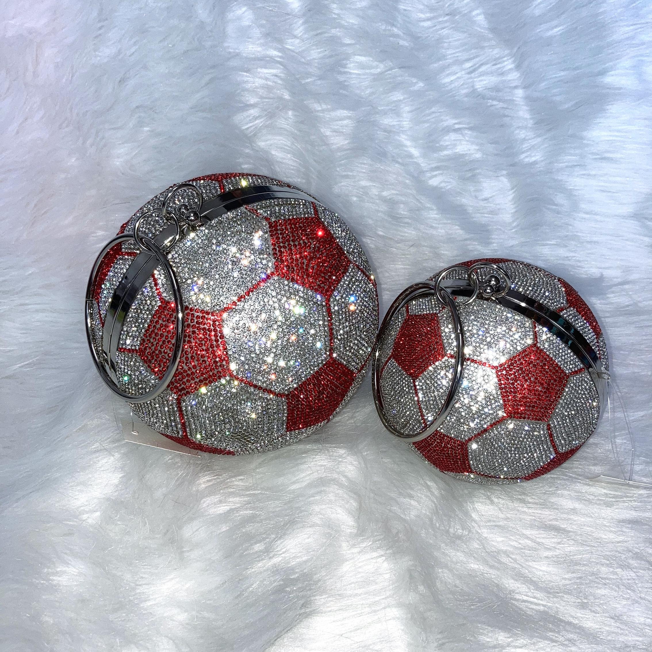 New Crystal Clutches Small Shell Evening Bag Basketball Rhinestone Football Purse Rhinestone Purses Handbags Bling Diamond