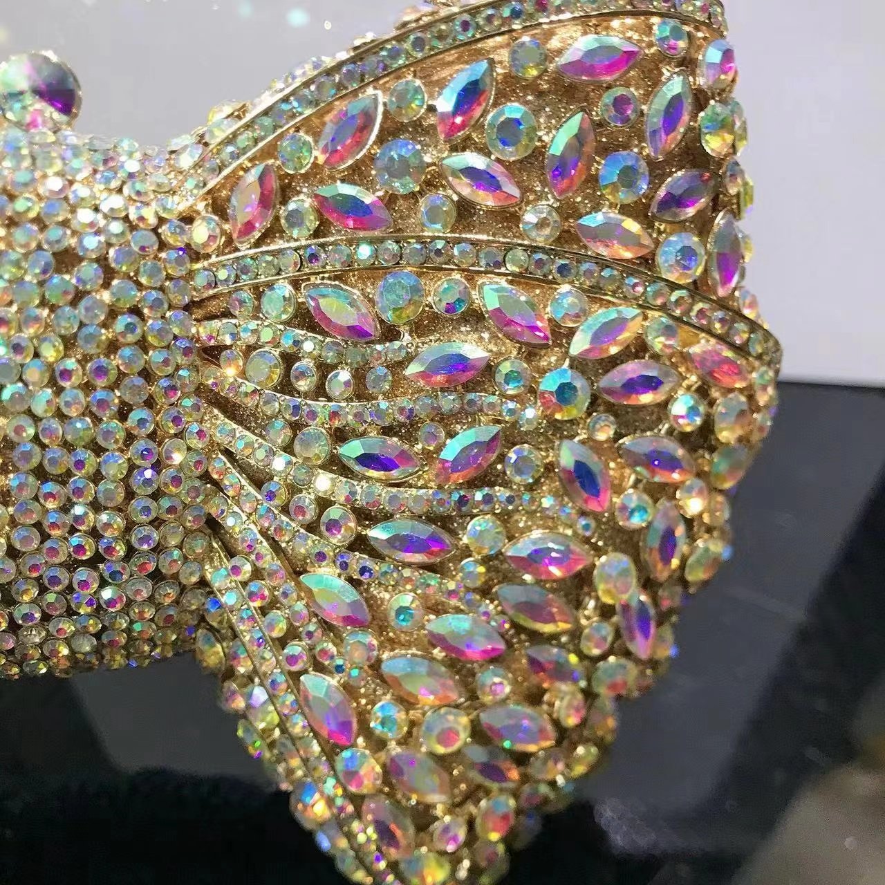 Luxury rhinestones diamond bow-knot wedding dinner party banquet evening bag purses clutch bags