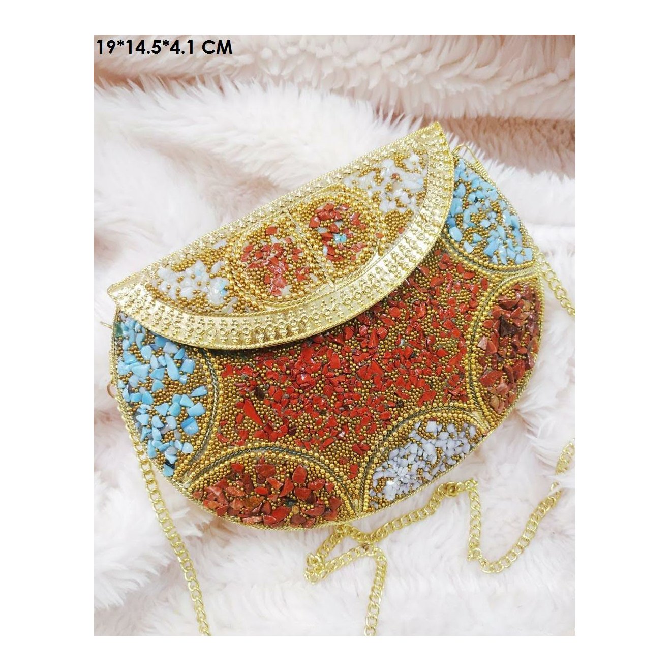 Wedding Ladies Clutch Bags Custom Luxury Envelope Metal Clutch Bag for Women Metal Frame Evening Clutch Bag with Metal Chain