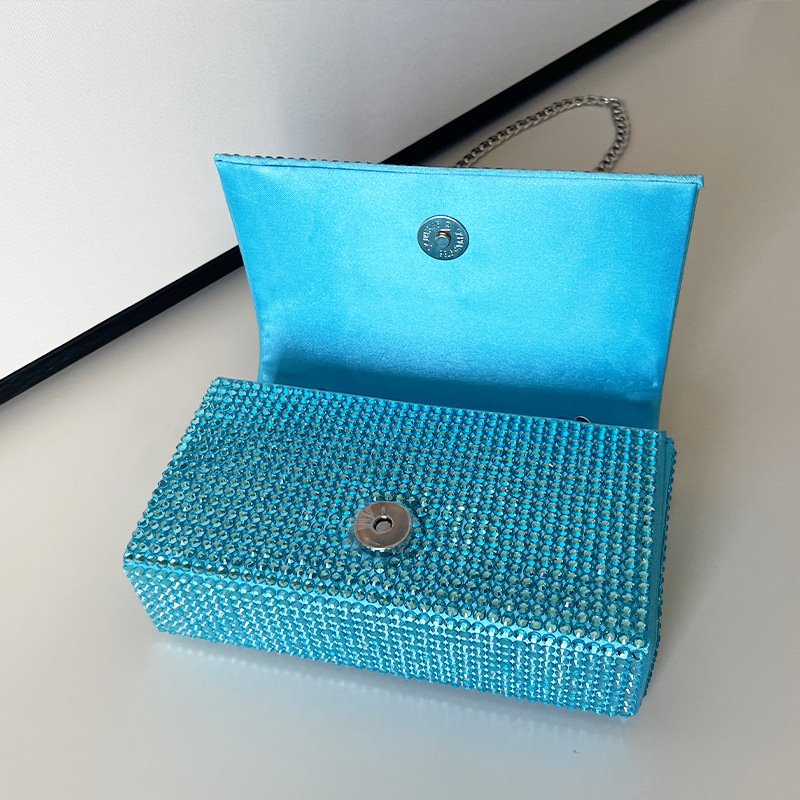 Luxury rhinestone underarm clutch purse 2024 shoulder messenger purses dress banquet bride handbag bag