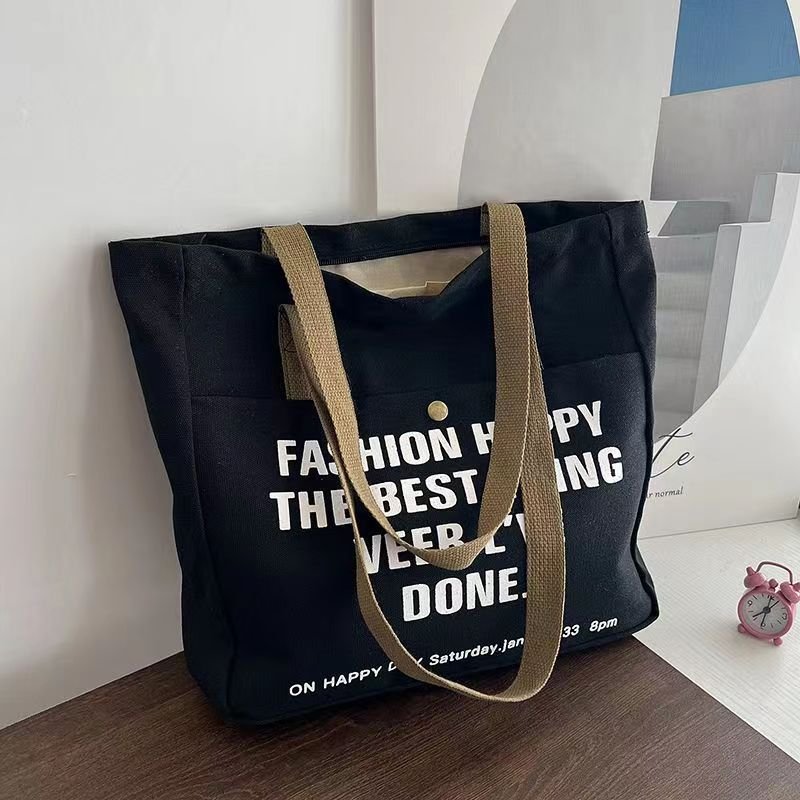 Kawaii cute students big capacity multifunctional tote bag shopping Canvas laptop bag