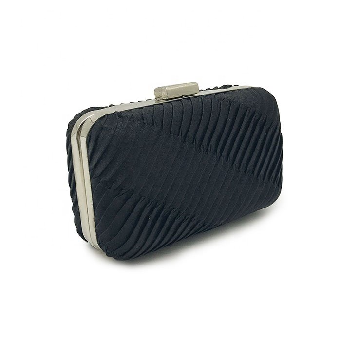 wholesale hard shell purse pleated satin box clutch evening bag