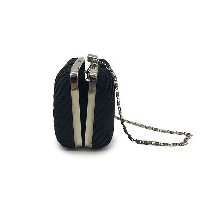 wholesale hard shell purse pleated satin box clutch evening bag