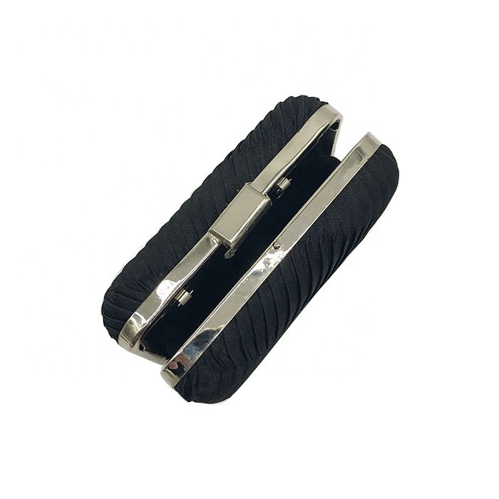 wholesale hard shell purse pleated satin box clutch evening bag
