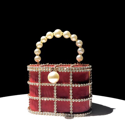 Etsy 2023 Trending Luxury Clutch Bucket Shining Pearl Crystal Evening Hand Bags for Women Purses and Handbags Collection