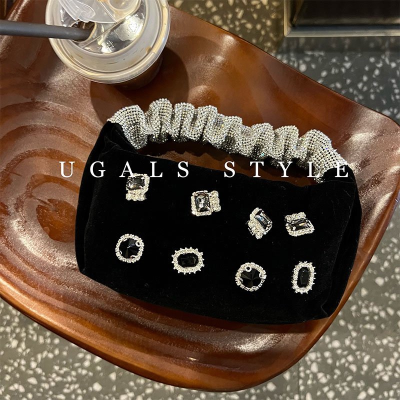 Evening Bag Women's Party Prom Handbags Bridal Wedding Glitter Bling Rhinestone Purse Precious Stone Encrusted Velvet bag