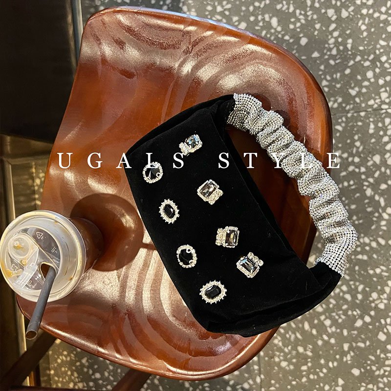 Evening Bag Women's Party Prom Handbags Bridal Wedding Glitter Bling Rhinestone Purse Precious Stone Encrusted Velvet bag