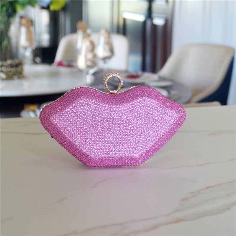 BM5065 2022 hot new crystal bling lip purse acrylic box diamond evening clutch rhinestone beaded clutch purse evening bags