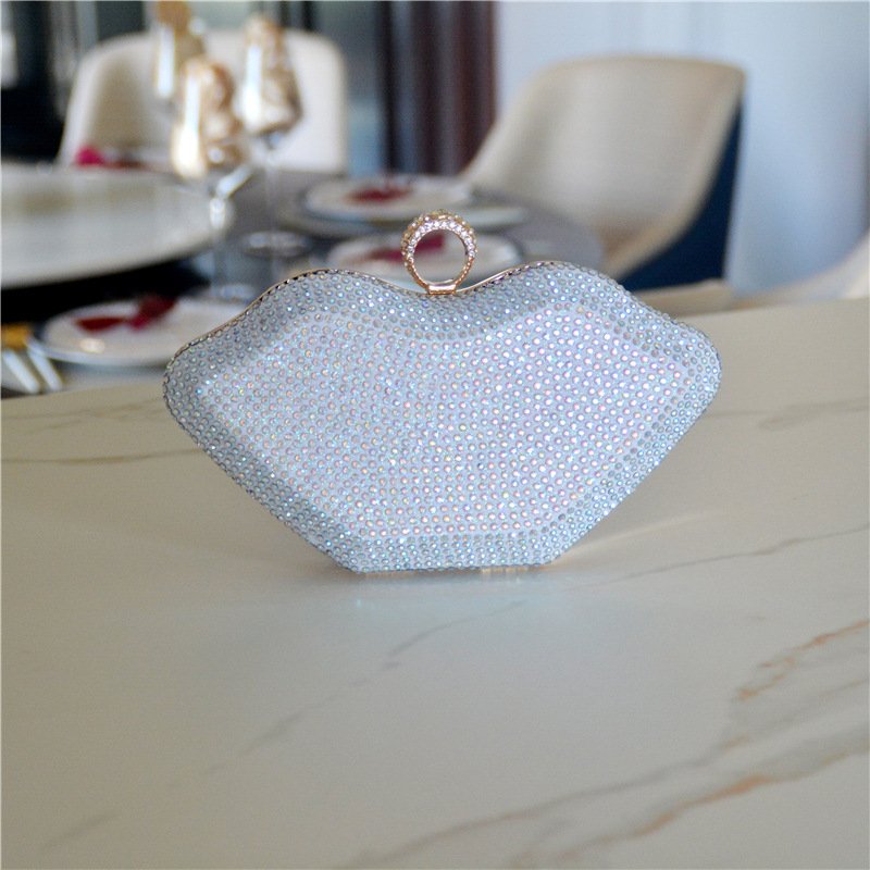 BM5065 2022 hot new crystal bling lip purse acrylic box diamond evening clutch rhinestone beaded clutch purse evening bags