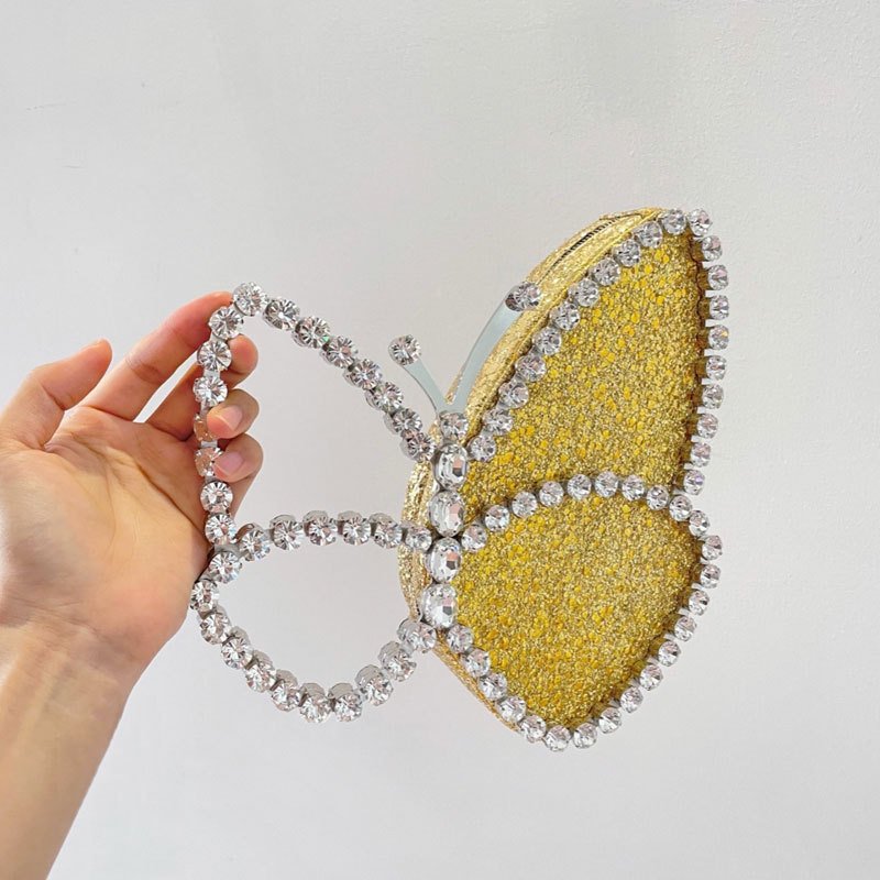 Bolso De Fiesta Sparkle Fancy Butterfly Clutch Purse Wholesale Ladies Bridal Clutches Bling Bag Rhinestone Wedding Evening Bags