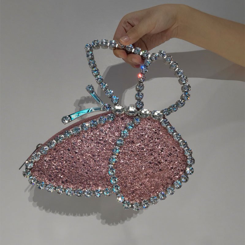 Bolso De Fiesta Sparkle Fancy Butterfly Clutch Purse Wholesale Ladies Bridal Clutches Bling Bag Rhinestone Wedding Evening Bags