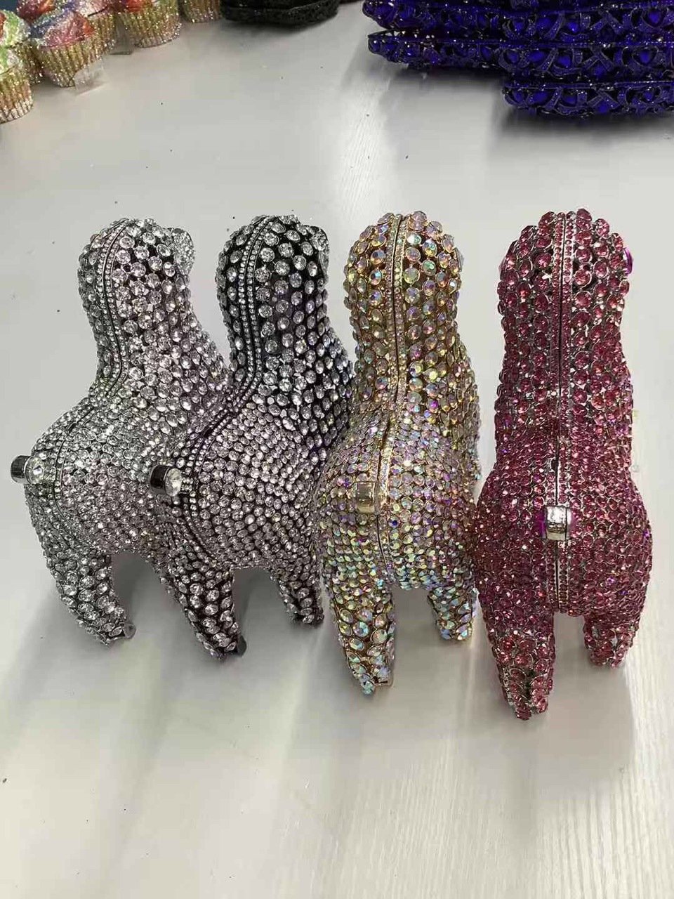 LEB1477 diamond clutch rhinestone bag wedding party evening crystal purses handbag bling shape purse