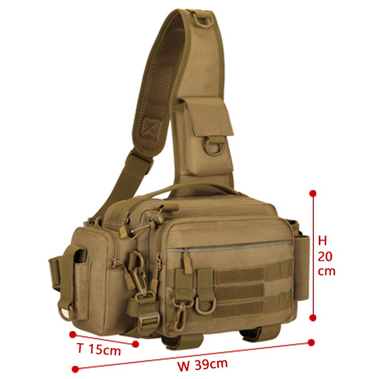 Wholesale Large Capacity Tactical Crossbody Fishing Waist Chest Bag Outdoor Shoulder Backpack Multifunctional Fishing Tackle Bag