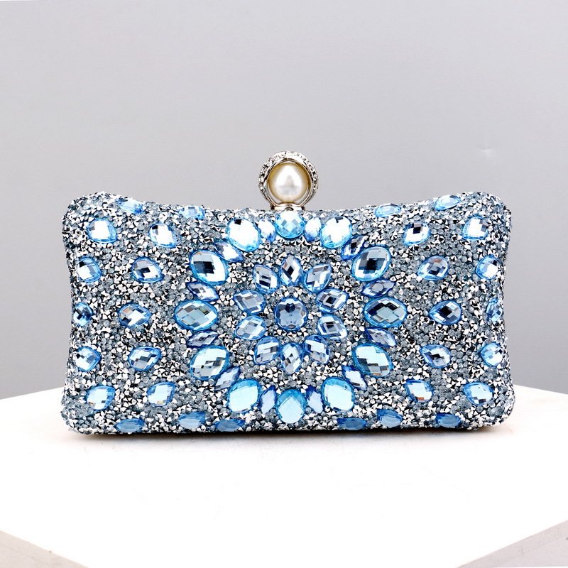 High quality luxury party gold silver elegant rhinestones crystal hand bling ladies purse clutch bag evening bags for women