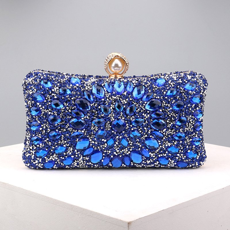 High quality luxury party gold silver elegant rhinestones crystal hand bling ladies purse clutch bag evening bags for women