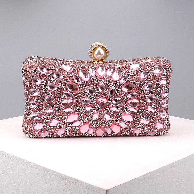 High quality luxury party gold silver elegant rhinestones crystal hand bling ladies purse clutch bag evening bags for women