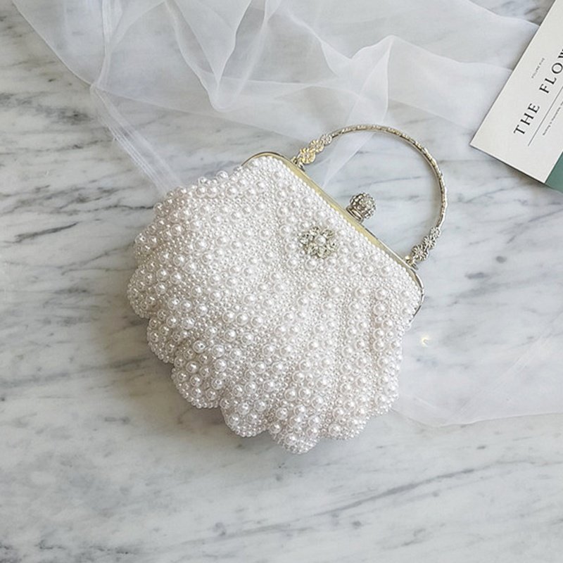 China Wholesale Fashion Shell Pearl Clutch Bag Ladies Purse Women Evening Bags For Party Wedding Banquet