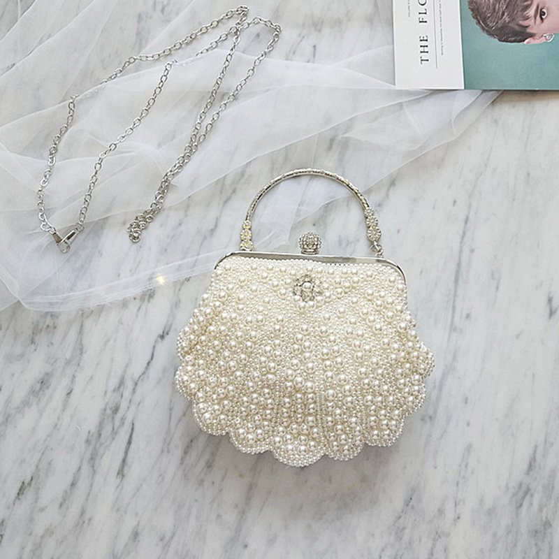 China Wholesale Fashion Shell Pearl Clutch Bag Ladies Purse Women Evening Bags For Party Wedding Banquet